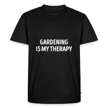 Le jardinage est ma thérapie drôle - T-shirt Premium bio Homme - noir - Devant - Nico (187cm)