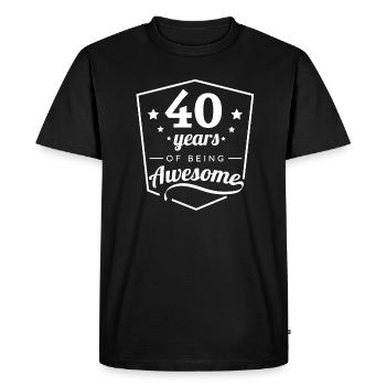 40 années brillantes - 40 ans - T-shirt Premium bio Homme - noir - Devant - Nico (187cm)