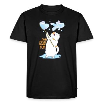 Cat Playing Bubble - Men's Premium Organic T-Shirt - black - Front - Nico (187cm)