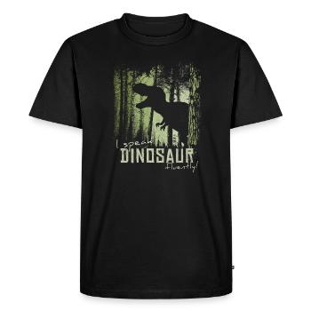 Je parle couramment les dinosaures! T-Rex Dino - T-shirt Premium bio Homme - noir - Devant - Nico (187cm)