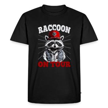 Camionneur raton laveur - T-shirt Premium bio Homme - noir - Devant - Nico (187cm)