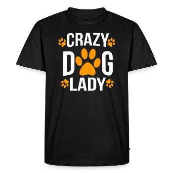 Crazy Dog Lady - Crazy Dog Lady - Men's Premium Organic T-Shirt - black - Front - Nico (187cm)