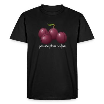 Vous êtes prune parfait - T-shirt Premium bio Homme - noir - Devant - Nico (187cm)