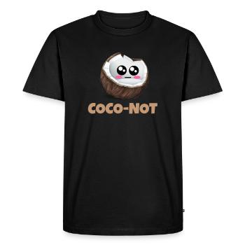 Coco Not Funny Coconut Pun - Men's Premium Organic T-Shirt - black - Front - Nico (187cm)
