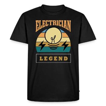 Electrician Legend Funny Saying Electro Worker - Men's Premium Organic T-Shirt - black - Front - Nico (187cm)