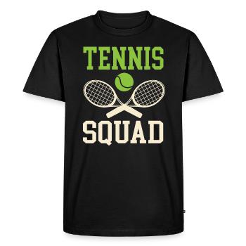 Tennis Squad Ironic Saying Racket Tennis Player - Men's Premium Organic T-Shirt - black - Front - Nico (187cm)