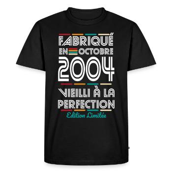 20 Year Anniversary - Made in October 2004 - Men's Premium Organic T-Shirt - black - Front - Nico (187cm)