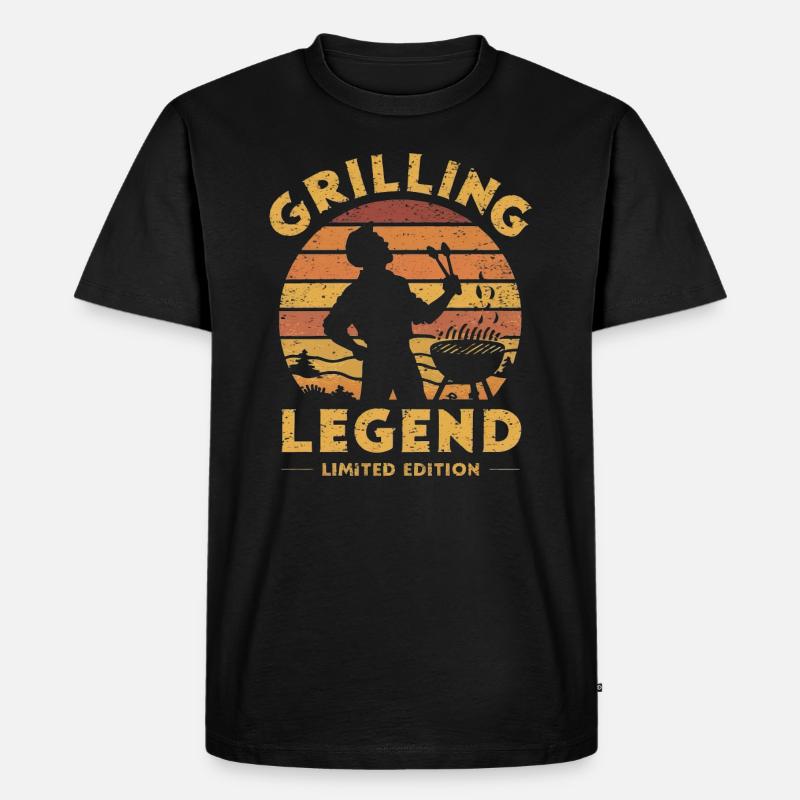 Grilling Legend Limited Edition - Männer Premium Bio T-Shirt - Schwarz
