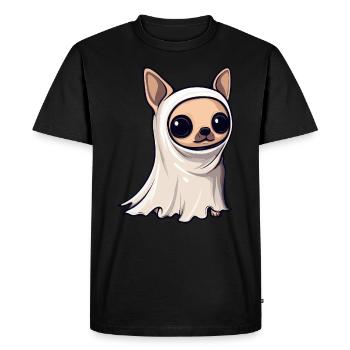 Chihuahua Chien Halloween Drôle Fantôme - T-shirt Premium bio Homme - noir - Devant - Nico (187cm)