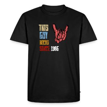 Rock seit 1985 / Rockmusik / Mann / Geschenk - Männer Premium Bio T-Shirt - Schwarz - Vorne - Nico (187cm)