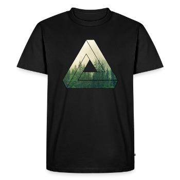 Forêt / Nature / Triangle / Cadeau - T-shirt Premium bio Homme - noir - Devant - Nico (187cm)