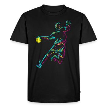 Handball Player Striker Jump Shot Goalkeeper - Men's Premium Organic T-Shirt - black - Front - Nico (187cm)