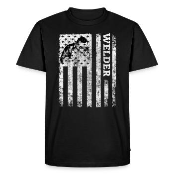 American Flag Welding Welder Construction - T-shirt Premium bio Homme - noir - Devant - Nico (187cm)
