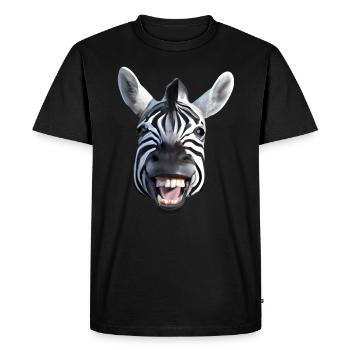 Zèbre au large sourire - T-shirt Premium bio Homme - noir - Devant - Nico (187cm)