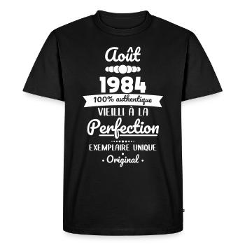 40th Anniversary - August 1984 Original - Men's Premium Organic T-Shirt - black - Front - Nico (187cm)