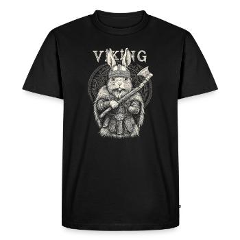 Viking Viking Wikinger Hase Rabbit Valhalla - Men's Premium Organic T-Shirt - black - Front - Nico (187cm)