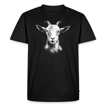 Chèvre Portrait Chèvres Animaux - T-shirt Premium bio Homme - noir - Devant - Nico (187cm)