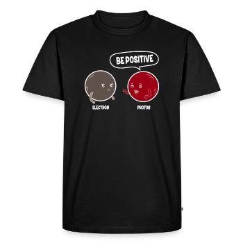 Proton Electron Be Positive - Soyez positif - T-shirt Premium bio Homme - noir - Devant - Nico (187cm)