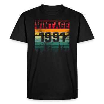 1991 Cadeau D'anniversaire Vintage 1991 Rétro - T-shirt Premium bio Homme - noir - Devant - Nico (187cm)