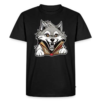 Cute Wolf - Men's Premium Organic T-Shirt - black - Front - Nico (187cm)