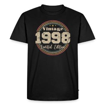 1998 Anniversaire Vintage Rétro Né En - 1998 - T-shirt Premium bio Homme - noir - Devant - Nico (187cm)