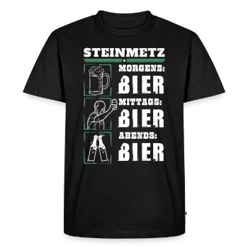 My daily routine as a stonemason - Men's Premium Organic T-Shirt - black - Front - Nico (187cm)