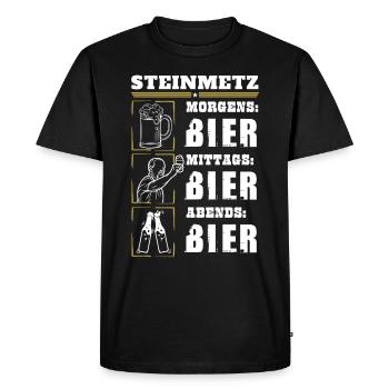 My daily routine as a stonemason - Men's Premium Organic T-Shirt - black - Front - Nico (187cm)