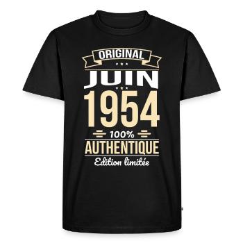 70th Anniversary - Original - June 1954 - Men's Premium Organic T-Shirt - black - Front - Nico (187cm)