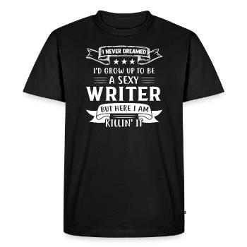 Author Author Author Gift - Men's Premium Organic T-Shirt - black - Front - Nico (187cm)