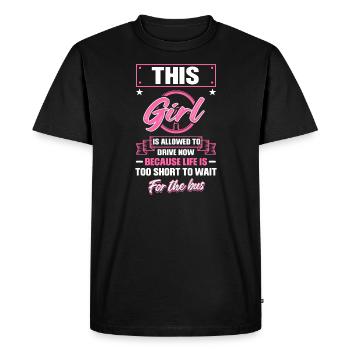 Permis de conduire fille Permis de conduire - T-shirt Premium bio Homme - noir - Devant - Nico (187cm)