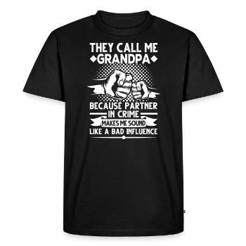 Grand-père grand-père cadeau - T-shirt Premium bio Homme - noir - Devant - Nico (187cm)