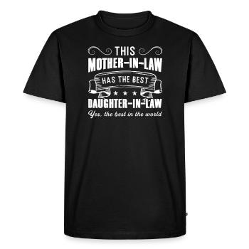 Belle-mère & belle-fille famille - T-shirt Premium bio Homme - noir - Devant - Nico (187cm)