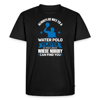 Water Polo Water Sport Water Polo Cadeau - T-shirt Premium bio Homme - noir - Devant - Nico (187cm)