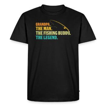 Pêche Papi pêche pêche papi pêche cadeau grand-père - T-shirt Premium bio Homme - noir - Devant - Nico (187cm)