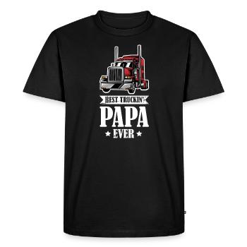 Camion papa camion camion camion cadeau - T-shirt Premium bio Homme - noir - Devant - Nico (187cm)