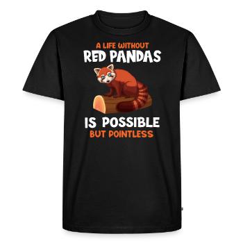 Panda Panda panda rouge cadeau de panda - T-shirt Premium bio Homme - noir - Devant - Nico (187cm)