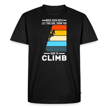 Climbing Girl Climbing Girl Cadeau - T-shirt Premium bio Homme - noir - Devant - Nico (187cm)