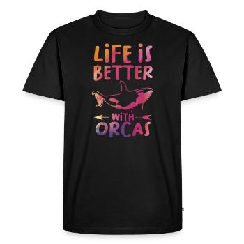 Orca Orca Gift - Men's Premium Organic T-Shirt - black - Front - Nico (187cm)