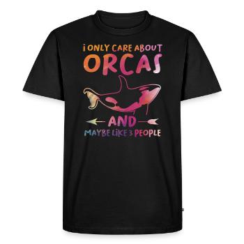 Orca Orcas Gift - Men's Premium Organic T-Shirt - black - Front - Nico (187cm)