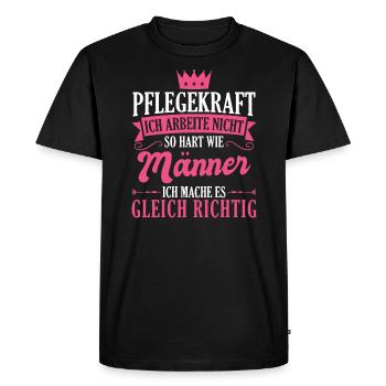 Pflegekraft Pflegepersonal Pflegekräfte Geschenk - Männer Premium Bio T-Shirt - Schwarz - Vorne - Nico (187cm)