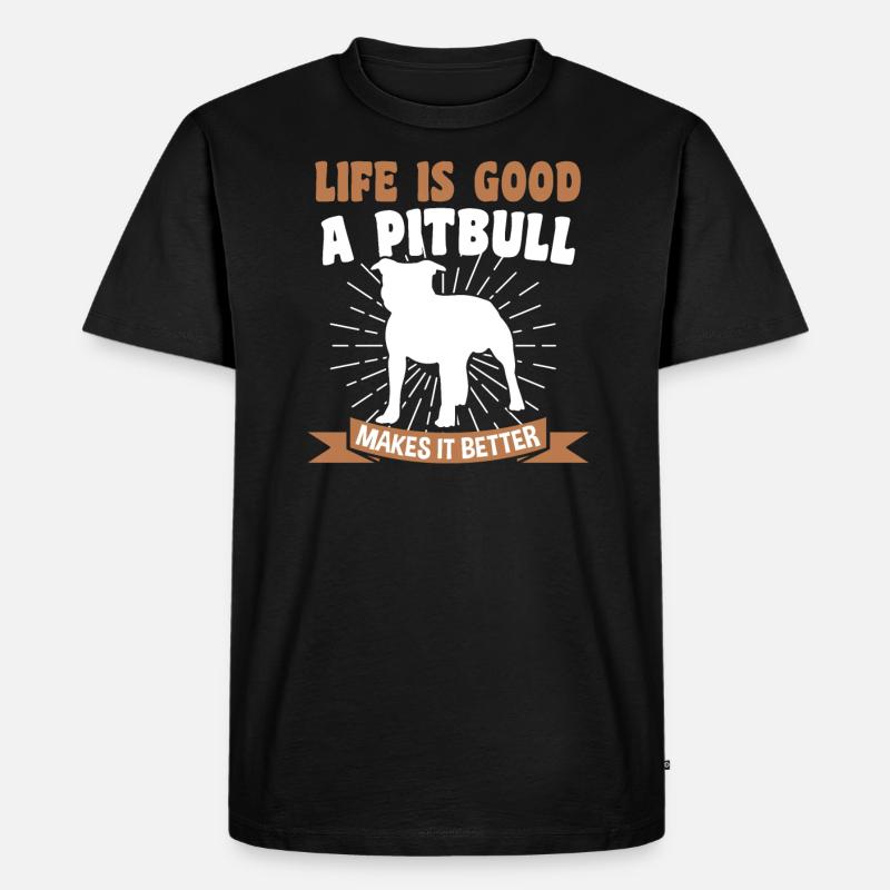Pitbull Pitbull Geschenk - Männer Premium Bio T-Shirt - Schwarz