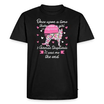 2 chiens de berger allemands filles 2 Allemands - T-shirt Premium bio Homme - noir - Devant - Nico (187cm)
