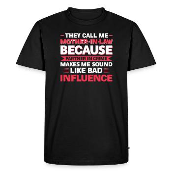 Belle-mère belle-mère famille cadeau - T-shirt Premium bio Homme - noir - Devant - Nico (187cm)