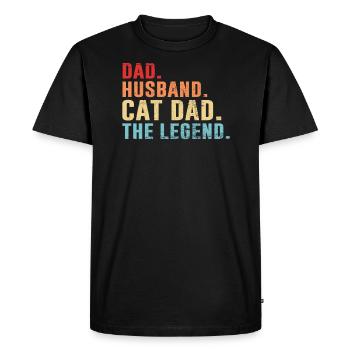 Chat papa chat papa chat papa cadeau - T-shirt Premium bio Homme - noir - Devant - Nico (187cm)