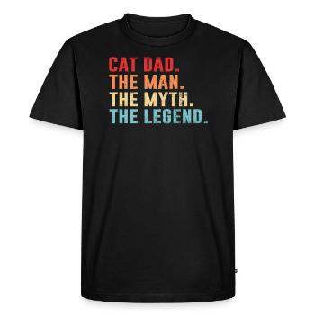Chat papa chat papa chat papa cadeau - T-shirt Premium bio Homme - noir - Devant - Nico (187cm)