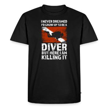 Plongeur cadeau de plongée - T-shirt Premium bio Homme - noir - Devant - Nico (187cm)