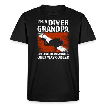 Plongeur Grand-père Diving Cadeau - T-shirt Premium bio Homme - noir - Devant - Nico (187cm)