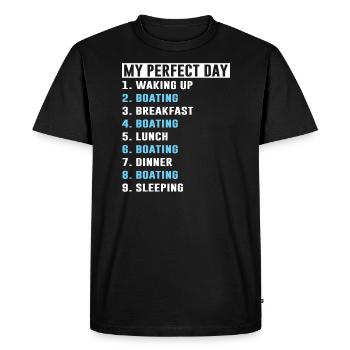 Boat Boat Gift - Men's Premium Organic T-Shirt - black - Front - Nico (187cm)