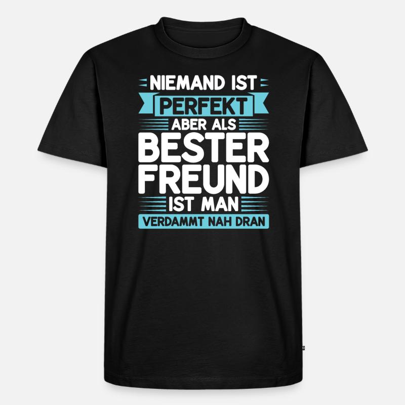 Bester Freund Freunde Geschenk - Männer Premium Bio T-Shirt - Schwarz