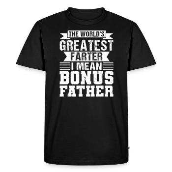 Stepfather Bonus Papa Bonus Father Gift - Men's Premium Organic T-Shirt - black - Front - Nico (187cm)